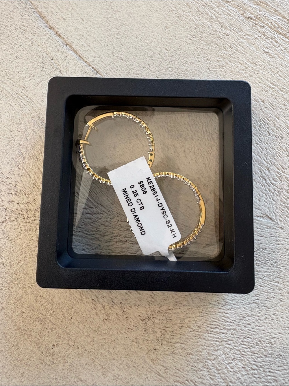 Elegant Gold Plated Hoop Earrings with Pave Diamonds - Women Accessories
